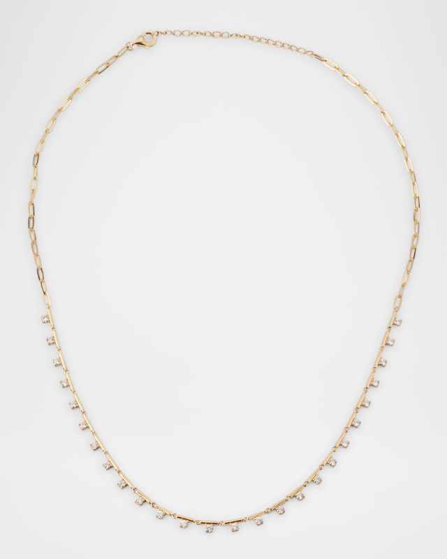 14K Yellow Gold Diamond Segment Necklace